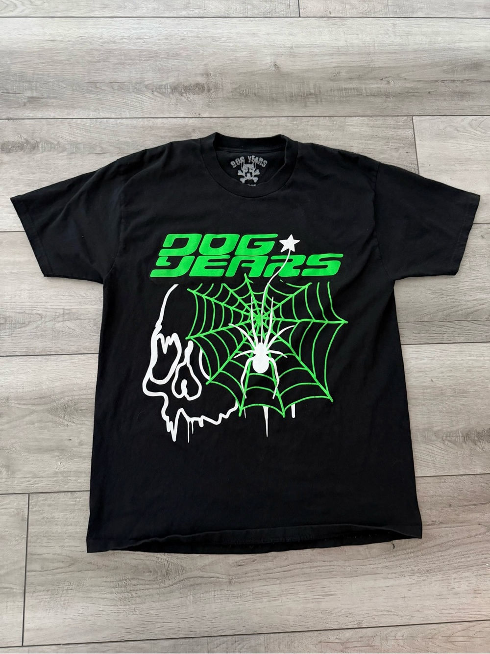 Black T-Shirt with Neon Green Graphic